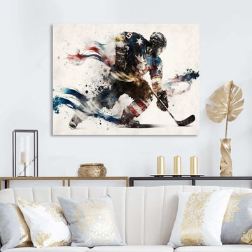Usa Hockey Player In Action VI